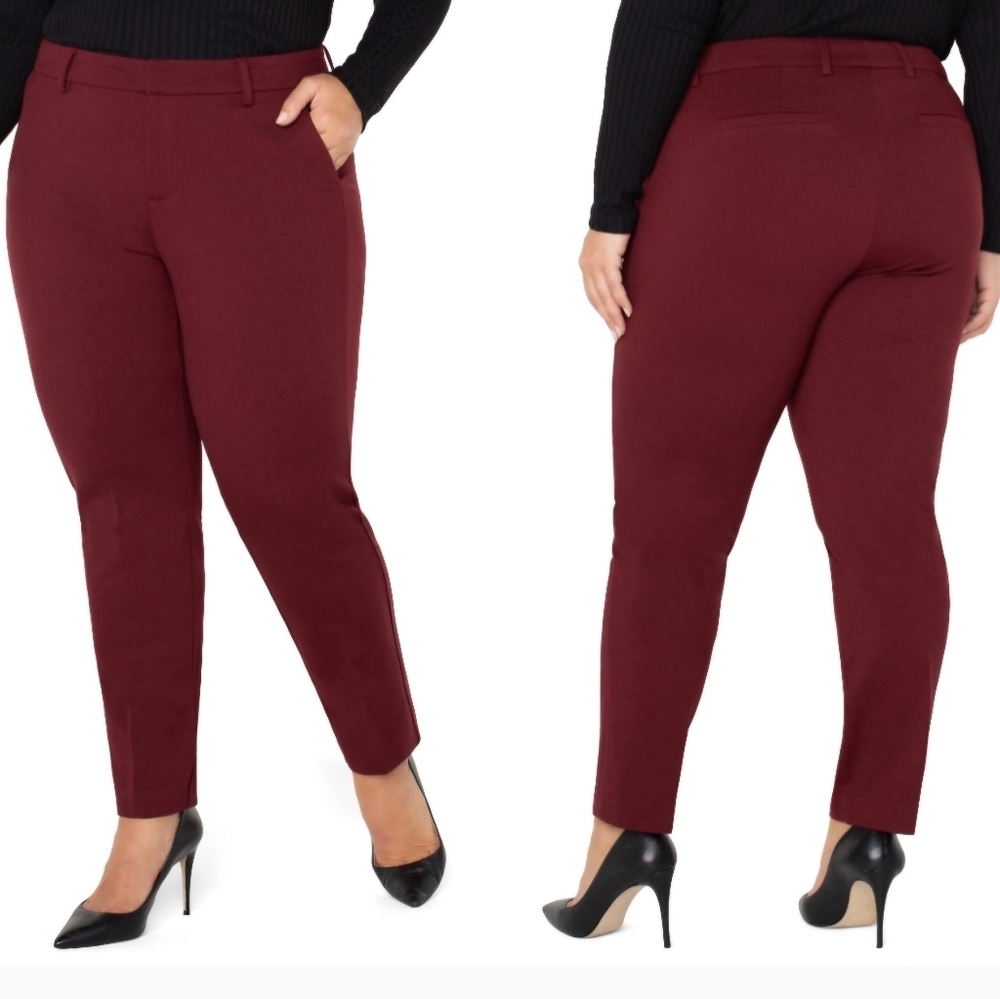 Liverpool Kelsey Trouser Super Stretch Trouser Pants Bourdeaux Burgandy sz 24